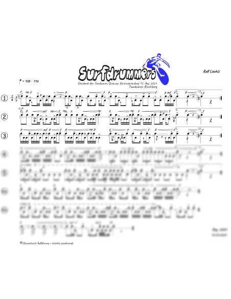 Surfdrummers 1 Trommelnoten / Liechti Rolf